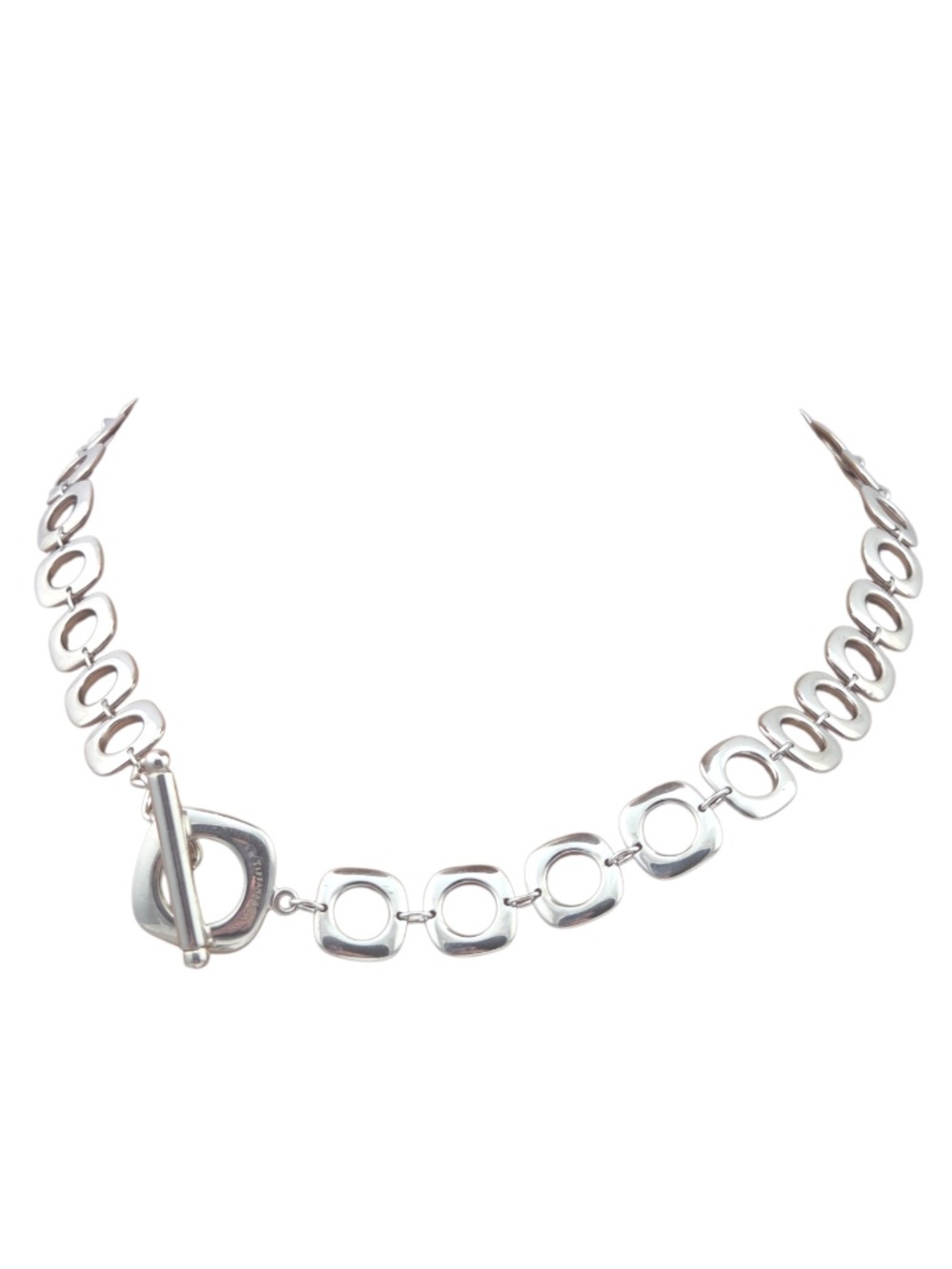 Tiffany & Co Sterling Silver Cushion Toggle Necklace 20" #24768